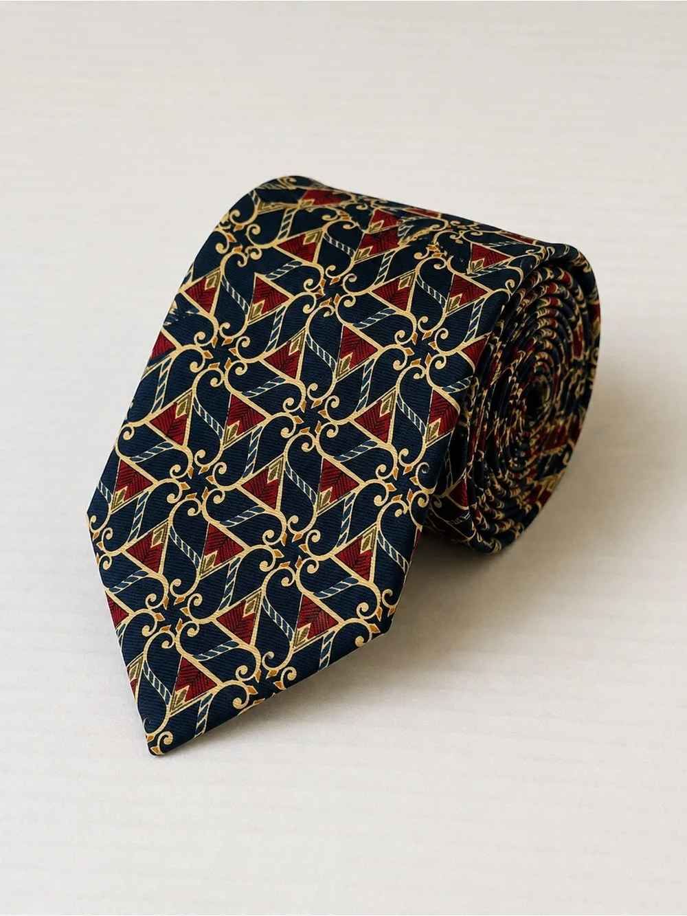 Vintage Lands End Mens Silk Tie Quiet Luxury Old Money Formal Equestrian